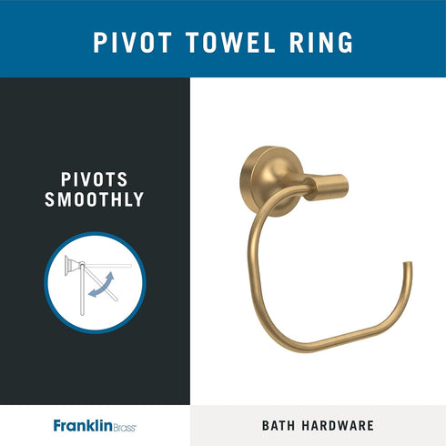Franklin Brass VOI46-BB Voisin Round Open Towel Ring Bath Hardware Accessory in Satin Gold...