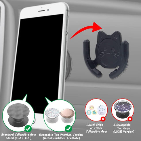 Multi-Surface Holder Car Mount 2 Pack Compatible for Popsocket Holder Grips Hand-Free Device Support Accessories Home Office Desk Wall Mount Cute ...