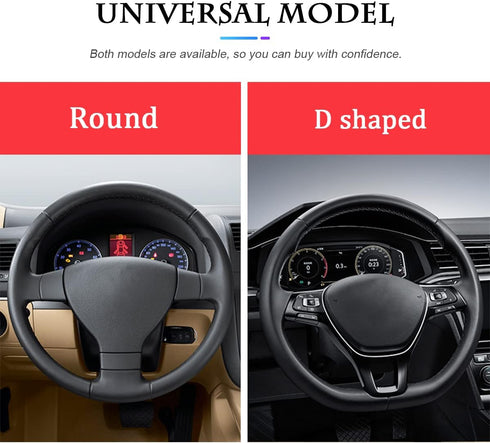 15 Inch Car Steering Wheel Cover, Universal Elastic Stretch Breathable Anti-Slip Leather Without Inner Ring, Auto Accessories Steering Wheel Prote...