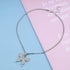 Crystal Large Butterfly Necklace Choker Silver CZ Tennis Chain Sparkly Butterfly Pendant Necklace Charm Bling Rhinestone Butterfly Prom Necklace J...
