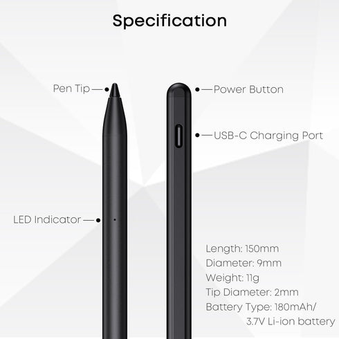 CHUWI H8 Stylus Pen for TouchScreens, Universal Stylus Pen, 90s Auto Sleep, Black Stylus Pencil for Hipad XPro, Hipad 11, FreeBook, MiniBook X(N10...