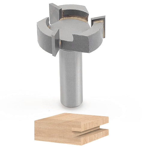 1/2" Shank 1-1/2 inch Cutting Diameter, 1/2 Height T Shape CNC Spoilboard Surfacing Router Bits, Wood Milling Cutter Planing Tool for Woodworking ...