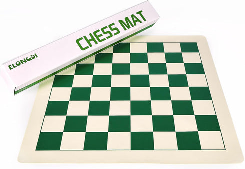 Roll Up Vinyl Chess Board Tournament 15.5" Chess Mat - Lightweight & Non Slip Portable Professional Club Chess Board for Beginner and Kids-Only Ch...