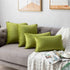 DEZENE Couch Pillow Cases 12x20 Chartreuse: 2 Pack Cozy Soft Pom-poms Velvet Rectangular Throw Pillow Covers for Farmhouse Home Decor...