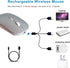 Bluetooth Mouse for Laptop/Tablet/iPhone/Android PC,Rechargable Quiet Slim Mice Compatible with Windows/Linux,Silver...