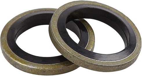 X AUTOHAUX 25pcs M12 Bronze Tone Car Engine Oil Drain Crush Flat Bonded Washer Gaskets...