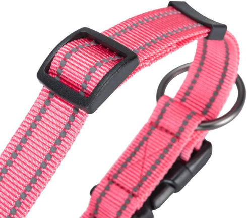 EXCELLENT ELITE SPANKER Reflective Dog Collar Classic Breathable Nylon Adjustable Pet Collar with Quick Release Buckle for Boy Girl Male Female Pu...