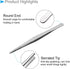 Tweezers, 200mm Length, Stainless Steel Straight Blunt Serrated Tip Tweezer - (Applications: for Mechanical Equipment Product Repair), 4-Pieces...