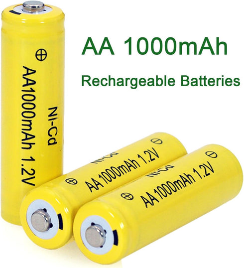 12 Counts 1.2V NI-CD AA 1000mAh Outdoor Solar Rechargeable Batteries Long Lasting for Landscape Lawn Lamps,Pathway Lights...