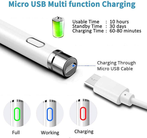 Active Stylus Compatible with Apple,Stylus Pens for Touch Screens,Magnetism Cover Cap, Universal for Android/iOS and Other Touch Screens(White)...