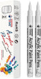 TFIVE White Paint Marker Paint Pens - 2 Pack Acrylic Permanent Marker, 0.7mm Extra Fine Tip Paint Pen for Art Projects, Drawing, Rock Painting, Ce...