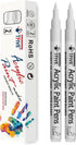 TFIVE White Paint Marker Paint Pens - 2 Pack Acrylic Permanent Marker, 0.7mm Extra Fine Tip Paint Pen for Art Projects, Drawing, Rock Painting, Ce...
