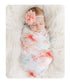 Baby Receiving Blanket Swaddle Blanket Newborn Wrap Swaddle Headband Set -Bloom Flower Pattern...