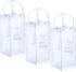 3 Pack Portable Ice Wine Bag, Collapsible Clear PVC Pouch Wine Cooler Bag, Wine Cold Bag with Handle for Champagne, Cold Beer, White Wine, Chilled...
