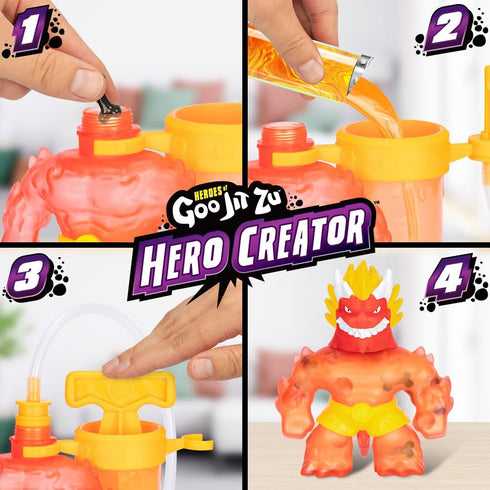 Heroes of Goo Jit Zu Hero Creator Blazagon with 3 Unique goo fillings, Mix, Fill & Create Your own Stretchy Action Figure, Play Again and Again...