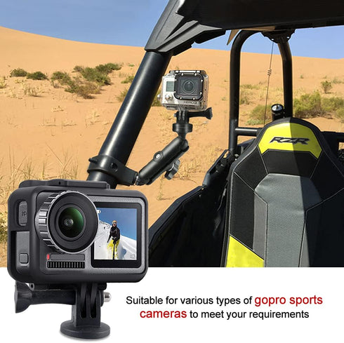MAIKER Off Road UTV ATV Camera Mount, Compatible with GoPro, 1.75-2 inch Roll Bar, Aluminum Alloy, Easy Installation, Rotatable 360 Degree Ball He...