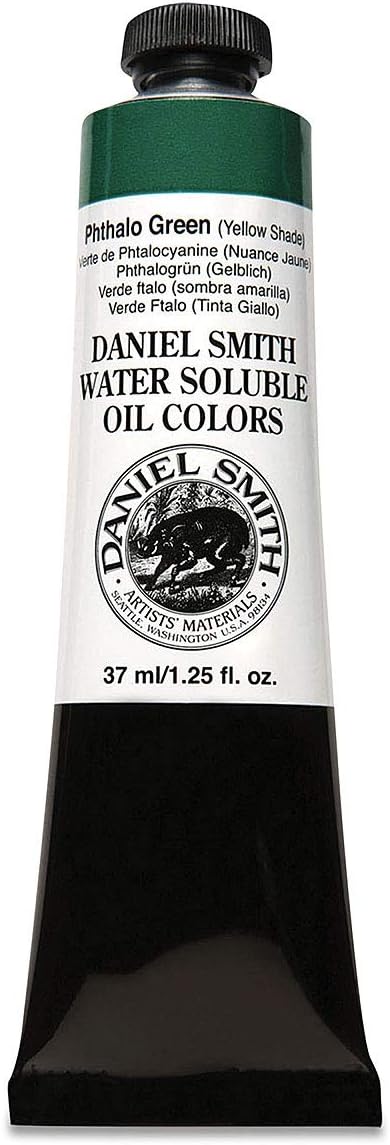 Daniel Smith Water Soluble Oil Color Paint, 37ml Tube, Phthalo Green(Yellow Shade), 284390038...