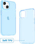 JJGoo Compatible with iPhone 14 Case Clear, Soft Shockproof Protective Slim Thin Phone Bumper Cover Transparent Phone Case, Translucent Blue...