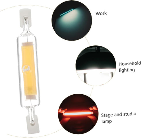 Uonlytech Horizontal Double-Ended Double Ended Led Tube Wiring Led Lightbulb Led Light Bulbs 12v Led Flood Light Glass Tube Halogen Equivalent R7s...