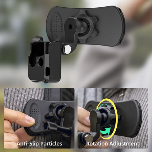 SUREWO 360° Rotation Backpack Strap Mount,Quick Clip Mount with Expand Frame Compatible with DJI Osmo Pocket 3...