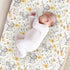 Elephants Flowers Changing Pad Cover, Woodland Elephants Flowers Floral Prints Baby Nursery Diaper Changing Table Pad Cover, Unisex Elephants Patt...