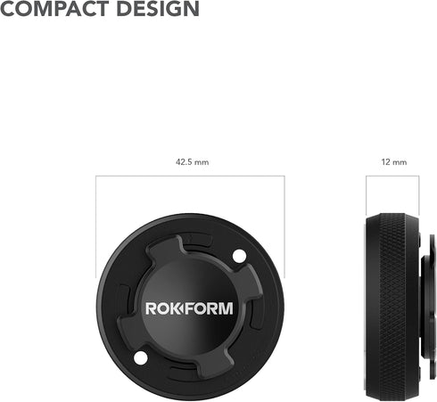 Rokform - Phone Case Mount, Secure Aluminum Car and Truck Dash Phone Holder, Sticks to Any Flat Surface, Compatible Twist Lock Cases (Black)...