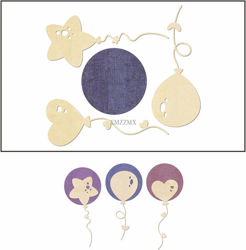 Double -Layer Balloon Metal Cutting Dies for Card Making, Paper Embossing Die Cuts Kit Templates, Storage Pockets Supplies, Photo Frame Album DIY ...