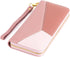 Wallet for Women - Large Faux Leather Women's Zipper Wristlet Wallet with Detachable Strap - Long Clutch Wallet with Cell Phone Pocket (Pink Red)...