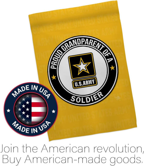 Breeze Decor Proud Grandparent Soldier Garden Flag Armed Forces Army Rangers United State American Military Veteran Retire Official House Decorati...