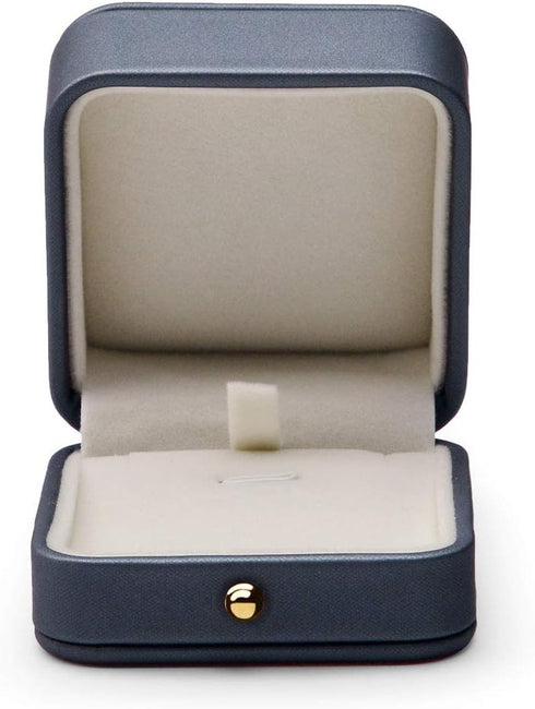 Oirlv Premium Leather Necklace Pendant Box Velvet Interior Jewelry Gift Box Long Chain Necklace Display Storage Case(Steel-blue)...