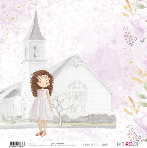 Papers For You - Scrapbooking Paper Kit in Portuguese | "A Day of Illusion Brown Haired Girl" Collection | Includes 12 Double Sided Papers with Va...