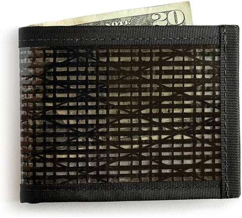 Flowfold Recycled Sailcloth Wallets - Vanguard Bifold Wallet, Front Pocket Wallet, Slim Minimalist Wallets Made in USA (Black Sailcloth)...