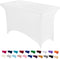 Peomeise 4FT Spandex Table Cover Rectangular Stretch Spandex Tablecloth (White,4FT)...