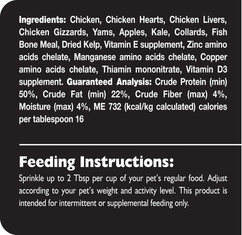 Fresh Is Best - Tasty Trimmings Freeze Dried Raw Meal Topper for Dogs & Cats - Chicken, 6 Ounces...