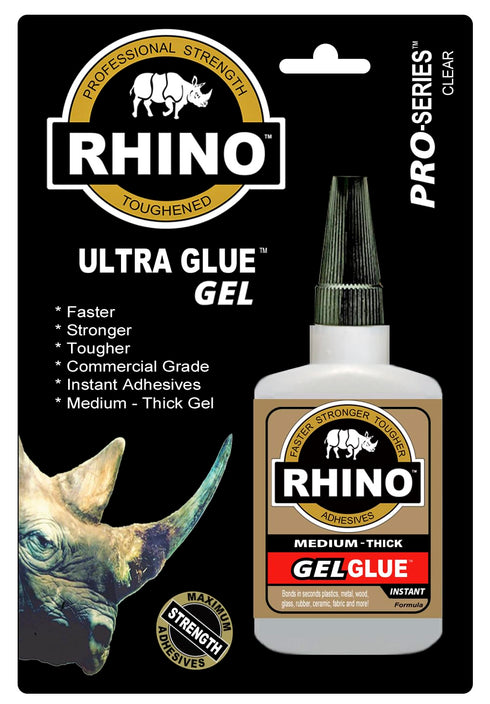 Rhino Glue Gel, Heavy Duty 40 Gram Clear...