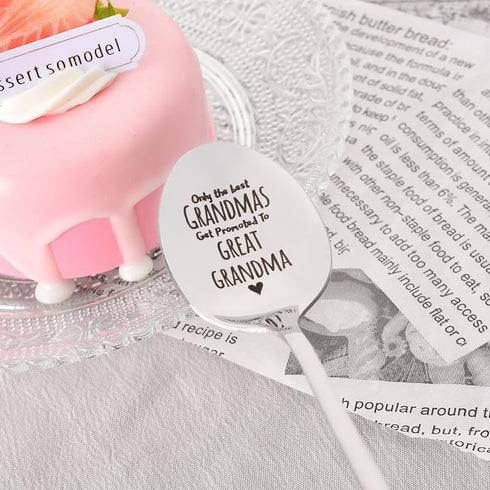 Mothers Day Gifts for Grandma Pregnancy Announcement Gift for Grandmother Birthday Gifts for Nana Engraved Spoon for Tea Coffee Lovers Gift for Gr...