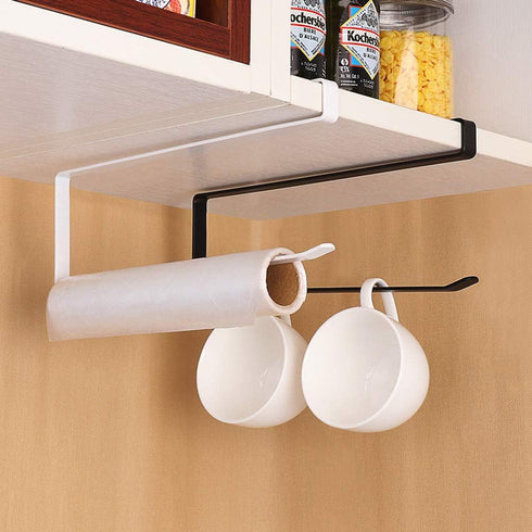 Usmascot Paper Towel Holder Dispenser Under Cabinet Paper Roll Holders (NO Drilling) for Kitchen Bathroom, Hanging Paper Towel Rack Hanger Over th...
