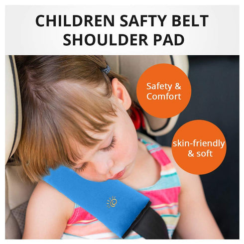 2PC Blue Seat Belt Pillow for Kids, Baby Seatbelt Pillow, Carseat Pillow Protector for Toddler Travel, Kids Travel Seat Belt Pillow, Seatbelt Stra...