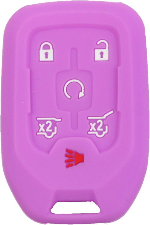 2pcs 6 Buttons Smart Key Fob Cover Case Remote Protector Skin Keyless Jacket Holder Compatible with Chevrolet Suburban Tahoe 2015 2016 2017 2018 2...