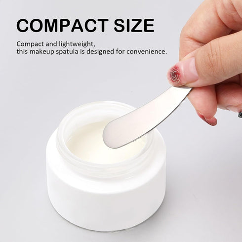 minkissy Makeup Spatula Small Metal Cosmetic Spatula Stainless Steel Handheld Cream Spatula Skincare Accessories for Mixing And Sampling Skin Care...