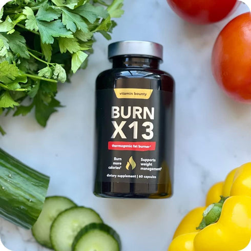 Vitamin Bounty Burn X13 - Thermogenic Fat Burner, Fat Burner for Men, Fat Burners for Women, Thermogenic Warming, Support Muscle Growth, Pumps, Va...