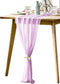 BOXAN Rustic 30x120 Inch Light Purple Sheer Table Runner for Boho Lavender Wedding Party Decor,Romantic Bridal & Baby Shower Lilac Reception Table...