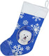 Caroline's Treasures SC9362-CS Bichon Frise Winter Snowflakes Holiday Christmas Stocking Fireplace Hanging Stockings Christmas Season Party Decor ...