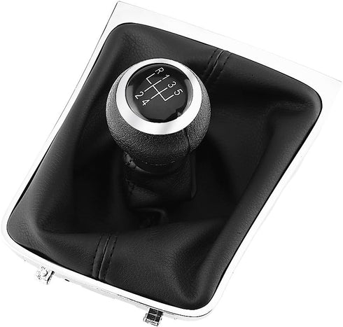 Keenso 5 Speed Car Gear Shift Knob Gearstick Gaiter Boot Frame Kit Dustproof Cover for B6 2006-2010...