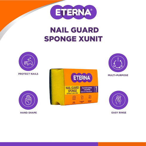 ETERNA Nail Guard Sponge, Non Scratch Nail Saver Kitchen Sponges, Multi-Purpose, Ideal for Washing Dishes and Cleaning Kitchen, Protects Nails and...