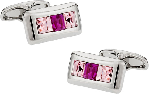 Cuff-Daddy Crystal Cufflinks in Pink with Travel Presentation Box - Perfect Cufflinks for Men and Wedding...