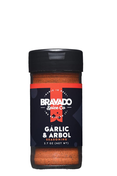 Garlic and Arbol Seasoning By Bravado Spice Gluten Free, Vegan, Low Carb Paleo All Natural 3 oz All Seasoning Bottle Award Winning Gourmet All Pur...