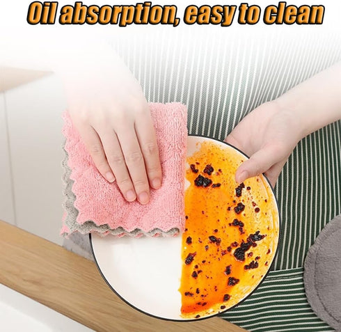 70 Sheets Disposable Towels Cleaning Cloth Dish Cloth Dish Towels Multi-Purpose Wipes and 5 PCS Reusable Microfiber Towels Wash Cloths for Home Ki...