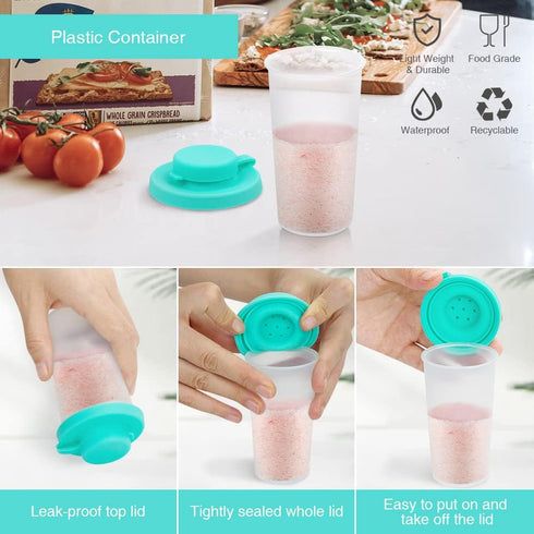 Sophico Small Salt and Pepper Shakers Set with Moisture Proof Sinlicone Lids, 4.5oz Mini Spice Shaker to go for Camping Travel Picnic Lunch Boxes ...
