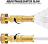Adjustable Twist Hose Nozzle, 4" Heavy-Duty Brass Hose Nozzle Garden Sprayer with 4 Rubber Washers for Garden Watering Patio Lawn Car Washing Driv...